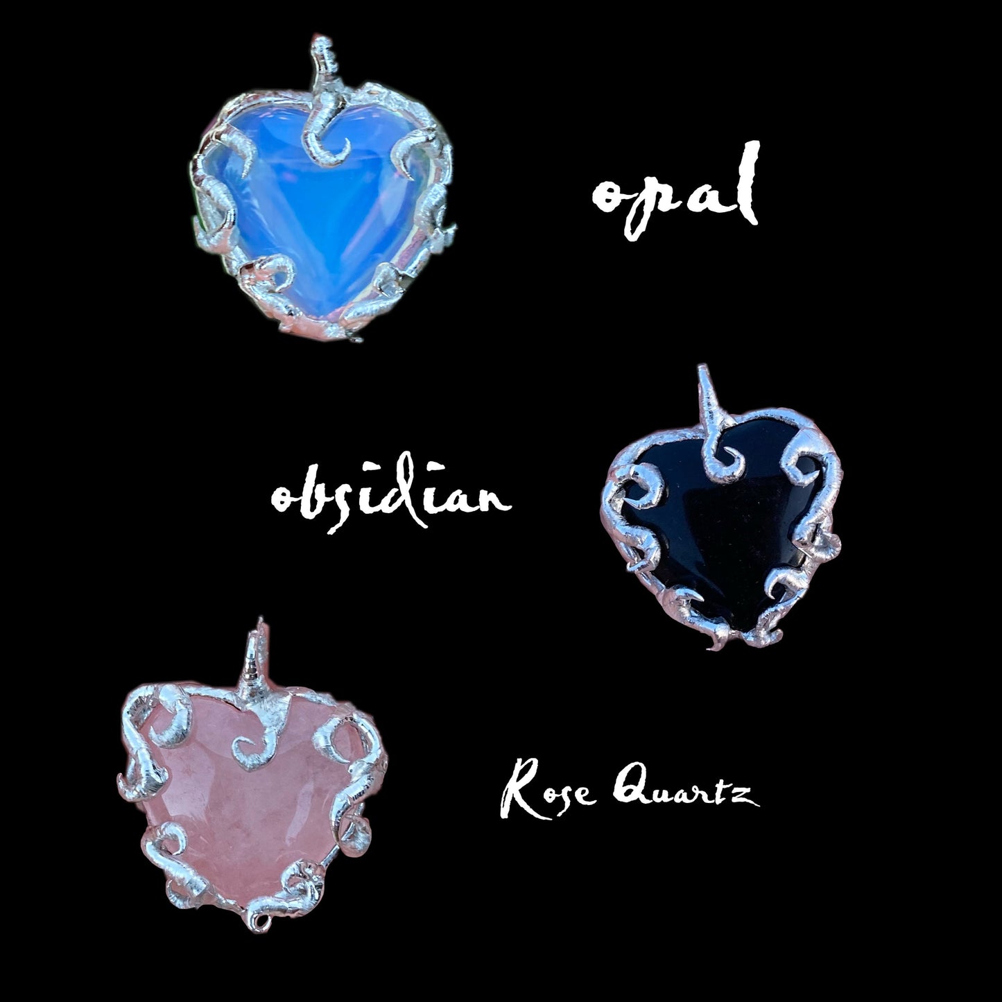 Crystal Heart Necklace / Soldered