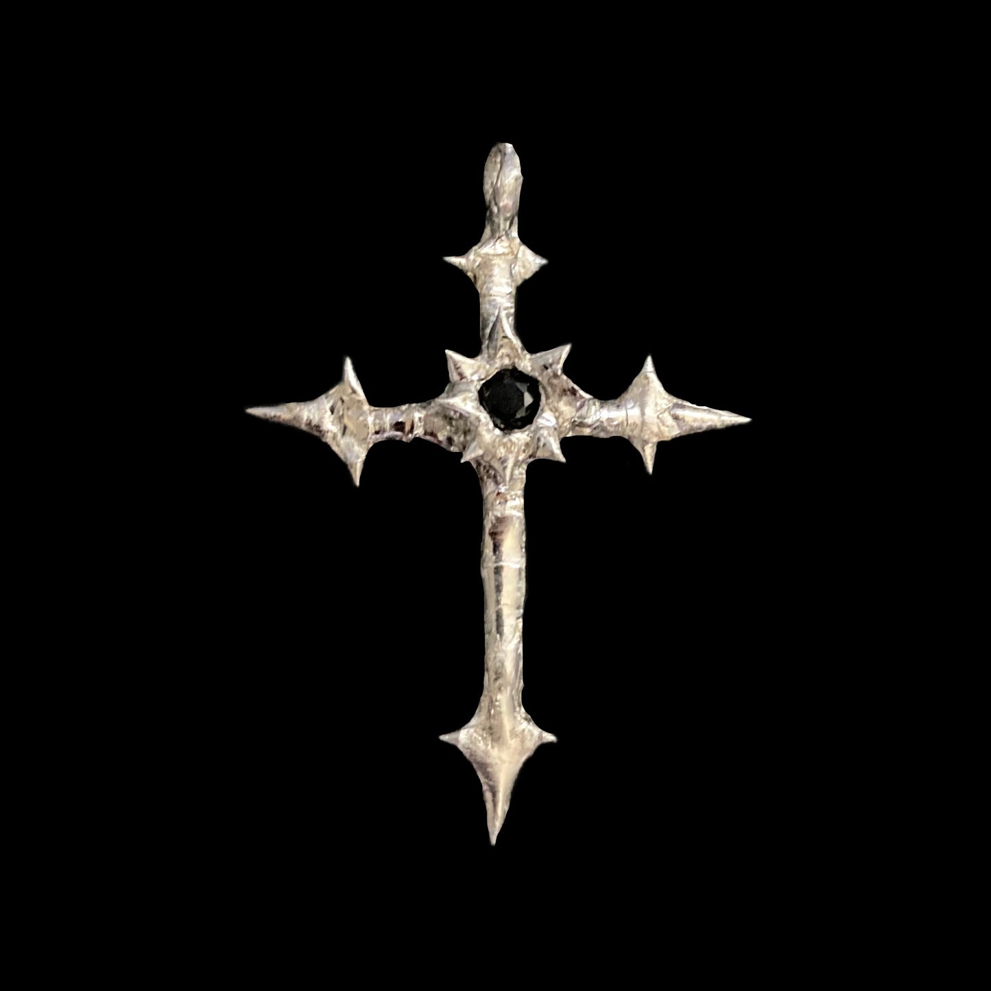 Black Gem Cross Necklace