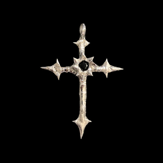 Black Gem Cross Necklace