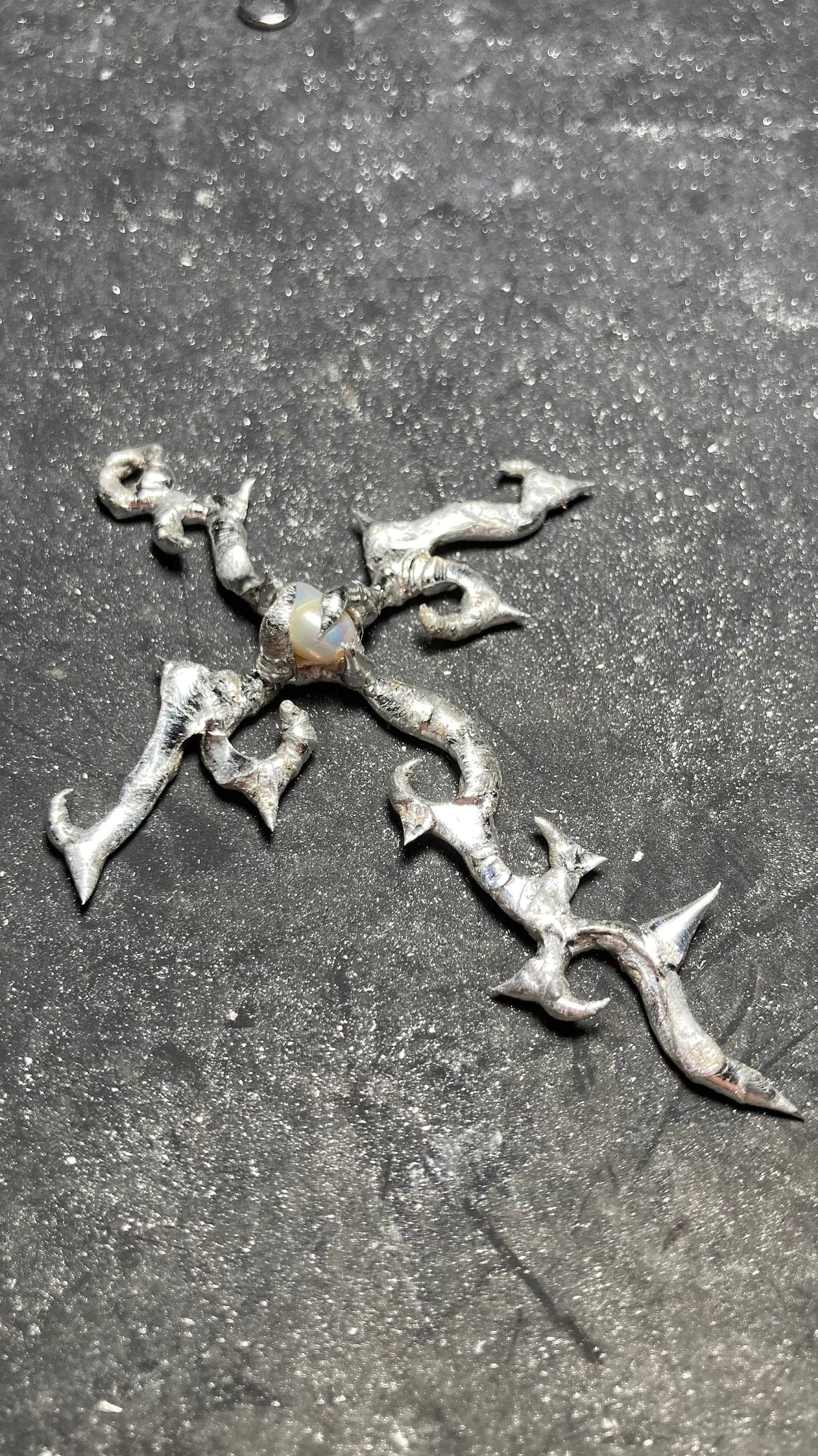 Pearl Cross Necklace | Sodered Lead Free